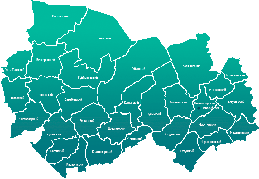 Карта новосибирской обл с районами